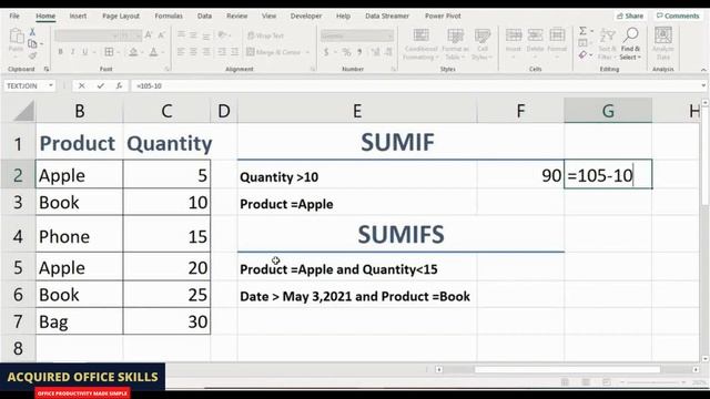 Microsoft Excel AutoSum, SUM & SUMIF(S) functions| How to add values based one or more conditions смотреть онлайн