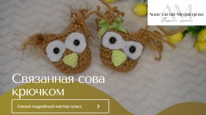 Связанная КРЮЧКОМ СОВА / Как связать ПЛЮШЕВУЮ СОВУ / Вязаный СОВЁНОК игрушка сувенир для начинающих