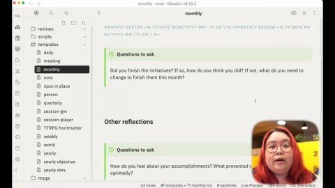 Regular reviews in Obsidian with Periodic Notes
