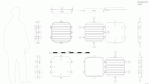 Вентиляционный люк B. Чертёж. Air door B. Drawings.