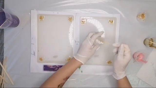 18.02.2021. ПРЯМОЙ ЭФИР! Заливаем Обложку для блокнота .Эпоксидная смола.