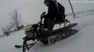 мини снегоход трансформер своими руками на бурановской гусенице 1 день испытаний