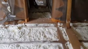 Монтаж ППУ в бане из карельского сухостоя