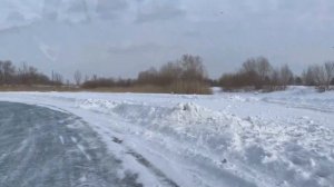 Зимний дрифт. Столкновение двух Жигулей. Полный контакт