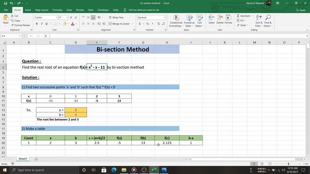 Bisection Method Made Easy! (Using Table)