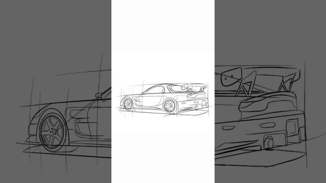 Mazda RX7 FD Sketch - Time Lapse