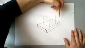 Упражнение для детей. Рисуем параллелепипед. Точки схода.