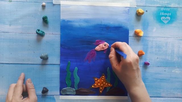 ПОДВОДНЫЙ МИР ИЗ ПЛАСТИЛИНА поделки с детьми