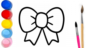 Как Нарисовать и Раскрасить Бант для Детей