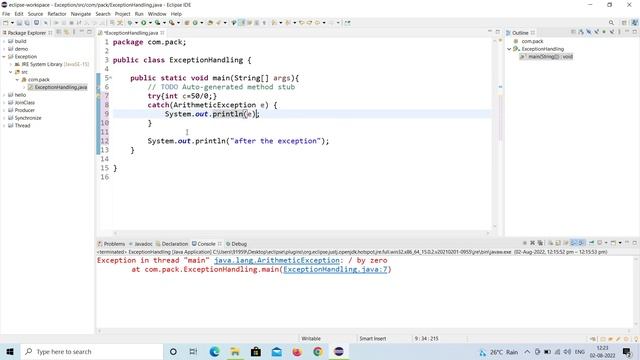 Exception Handling in Java | ArithmeticException | Eclipse IDE смотреть онлайн