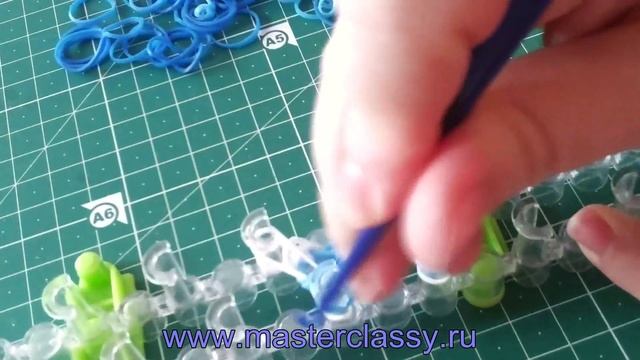 Rainbow Loom bands: blue sea. Голубой браслет из резиночек: лучшее видео смотреть онлайн