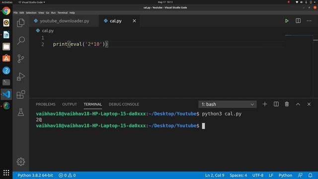 Calculator in One Liner Code  | Python Scripts