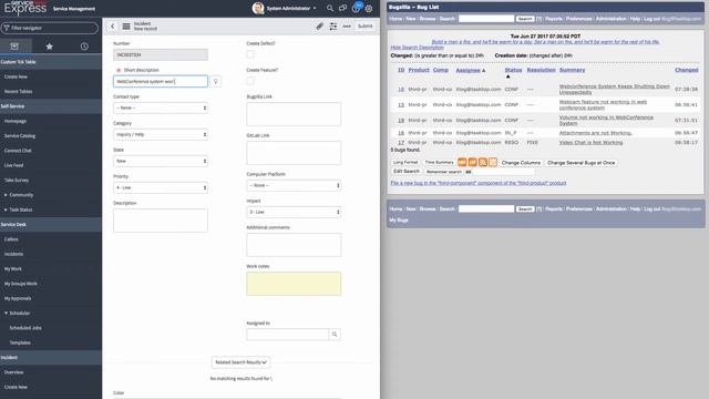 ServiceNow Express, GitLab Issues, and Mozilla Bugzilla Integration смотреть онлайн