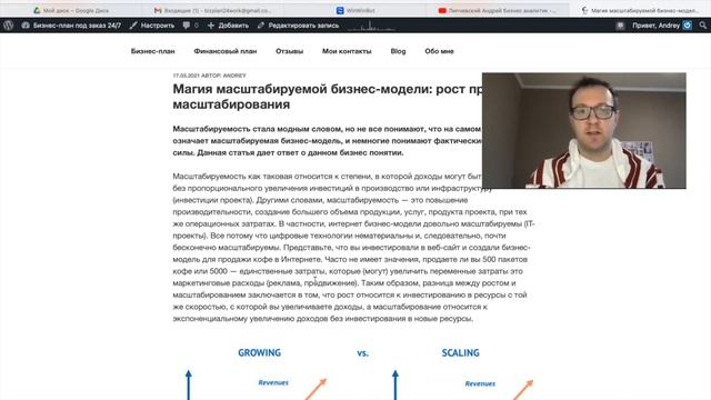 Масштабирование проекта - финансовое моделирование, рост компании