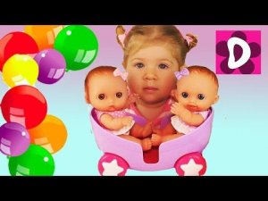 ✿ Кукла в Коляске Распаковка Пупсы в Коляске Twin Baby Dolls Lil' Cutesies CARRIAGE unboxing