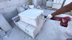 Изготовление U-блоков с помощью сабельной пилы Hilti и специального полотна для газобетона.