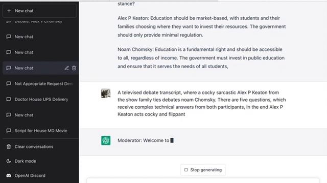 chat GPT: Alex P Keaton from family ties debates noam Chomsky￼ смотреть онлайн