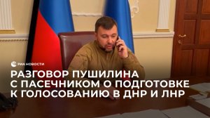 Разговор Пушилина с Пасечником о совместной подготовке к голосованию в ДНР и ЛНР