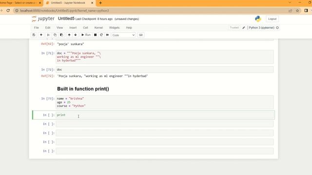 Built in function print() in Python