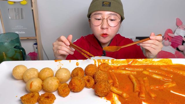신전떡볶이 로제떡볶이 크림치즈볼 고구마치즈볼 치킨링 분식 디저트 먹방 Dessert Mukbang