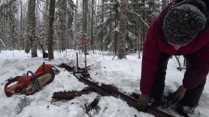 ОТТЕПЕЛЬ! ДОРОГА ТАЕТ! ВЫВОЗИМ РЕЛЬСЫ ИЗ ЛЕСА!