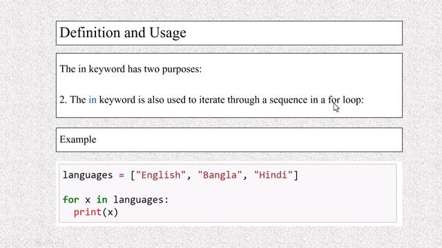 Python in Keyword