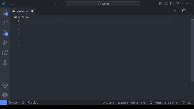 python syntax : minute of basics