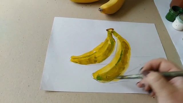 Как нарисовать "Бананы" гуашью!? Мастер-класс?