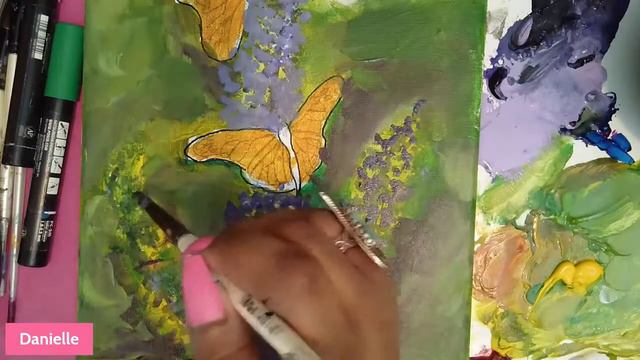 Easy Lavender flowers for beginners|| Acrylic painting 🎊✨step by step tutorial with Giveaway