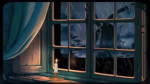 A stormy night by the Old Mill w/ vintage oldies playing in another room (rain, windstorm & thunder