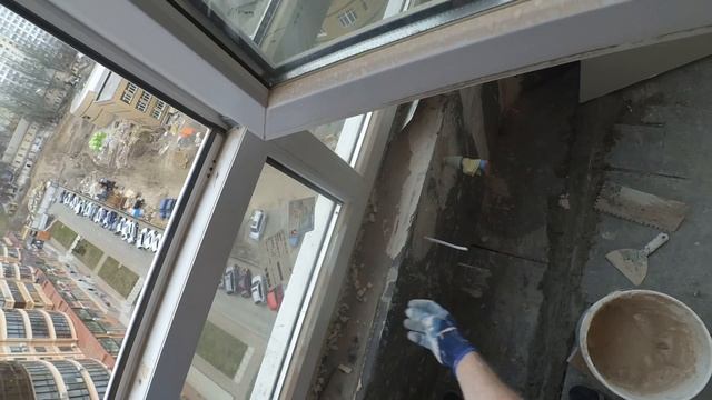 Утепление балкона изнутри. Экструдированный Полистирол и гипсокартон. На Фугенфюллер. смотреть онлайн