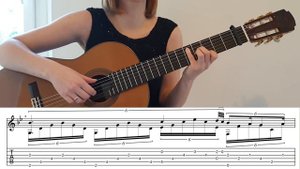 Franz Schubert AVE MARIA Fingerstyle Guitar Tutorial with Tabs on the Screen