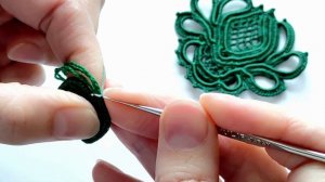 ВИДЕО 3. Ирландское кружево. Совместное вязание. Второй ряд на бурдоне. Лотос.