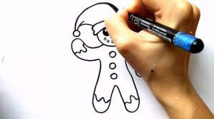 Как нарисовать рождественский пряник / Мультик раскраска ПРЯНИК / Нарисуй Ка