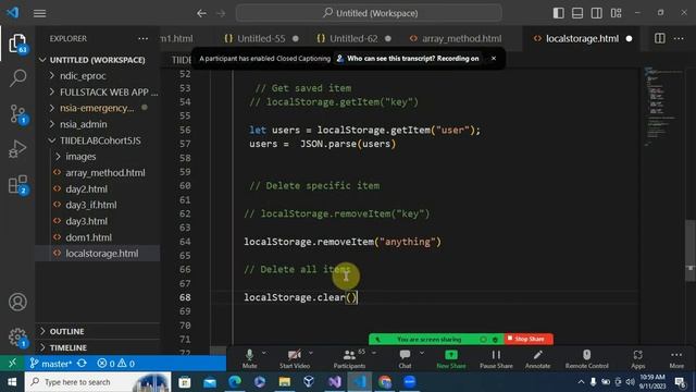 JavaScript Local Storage and Applications