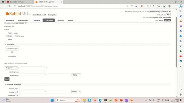 How to create Exchange | Queue | Routing Key | Broker in Rabbit MQ Dashboard | EnggAdda | RMQSB смотреть онлайн