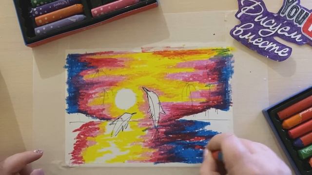 Что нарисовать? Простой рисунок масляной пастелью. Рисуем вместе смотреть онлайн