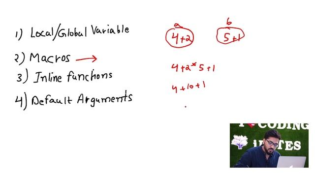 Lecture 29 - Macros, Inline functions, Default Arguments || C++ DS Algo Placement Course
