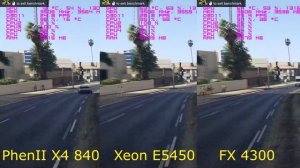 Phenom II X4 840@3.6 vs Xeon E5450@3,6 vs FX 4300@3.6 + GTX 970 in 17 Games