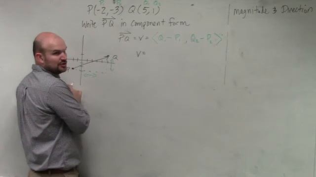 Learning to write a vector in component form given two points