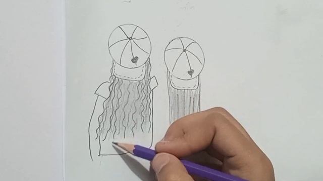 Best friend drawing easily//Bff cute draw//how to draw bff