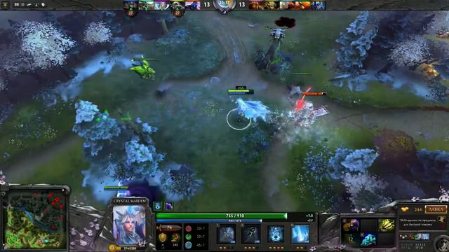 Стрим DOTA 2 (Новая аркана на Crystal Maiden) на ДНИЩЕ 500 ммр смотреть онлайн