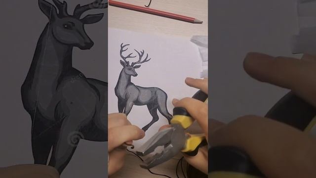 Процесс создания фигурки оленя из полимерной глины / розыгрыш