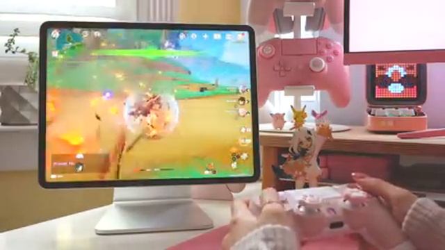 ? playing genshin impact on a cute lil' ipad setup | 1 hr of gameplay (jp dub) + controller asmr ✩ смотреть онлайн