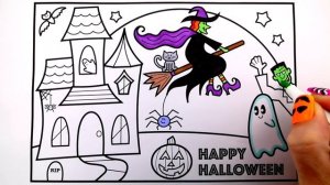 HAPPY HALLOWEEN ?? How to Draw Halloween Characters for Kids ? Halloween Coloring Pages for Kids