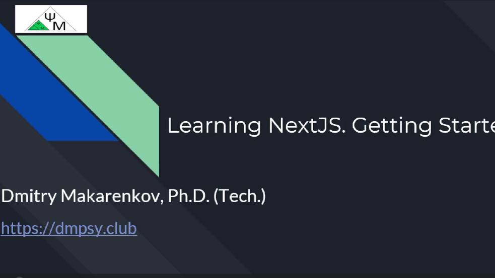 Learning NextJS. 1. Getting Started