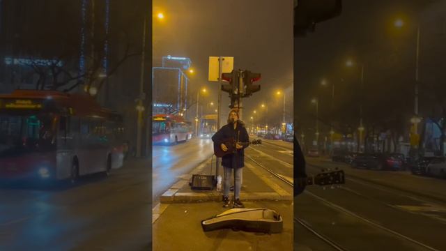 A street musician in Budapest Hungary at christmas time #street #music #budapest #christmas