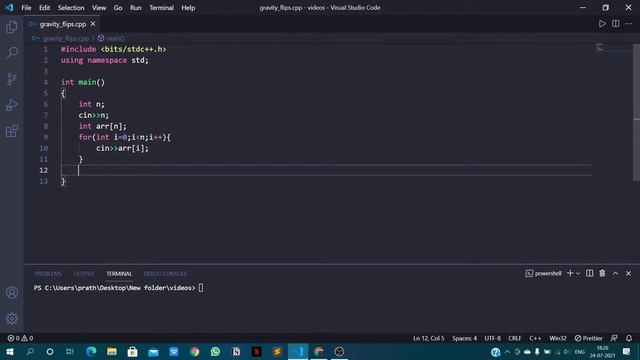405A Gravity Flip codeforces problem in c++ | 405A - Gravity Flip | codeforces for beginners