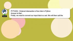 PYTHON : Ordered intersection of two lists in Python