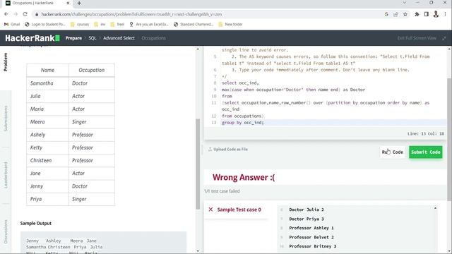 Hackerank SQL Series - Advanced SQL SELECT queries solved